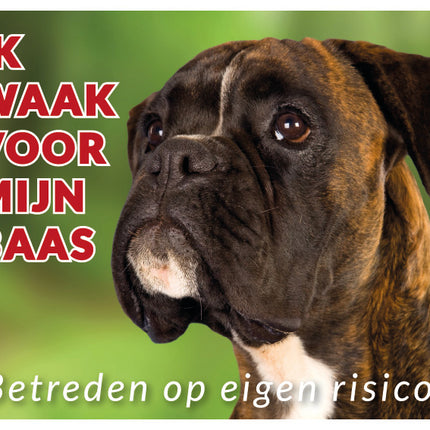 Stickerkoning Boxer Brindle Waakbord