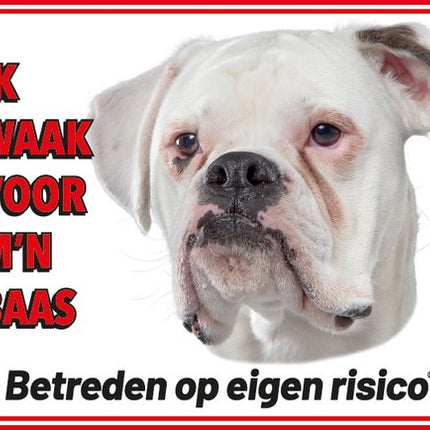Stickerkoning Boxer Wit Waakbord