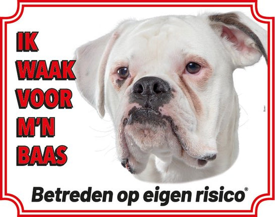 Stickerkoning Boxer Wit Waakbord