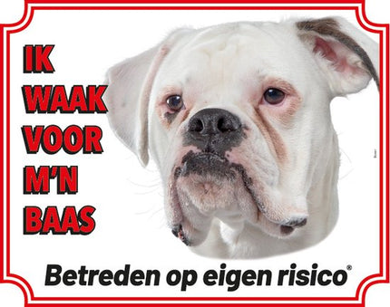 Stickerkoning Boxer Wit Waakbord