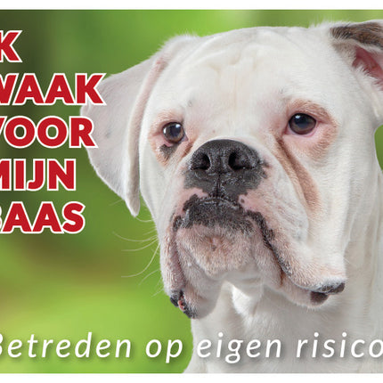 Stickerkoning Boxer Wit Waakbord