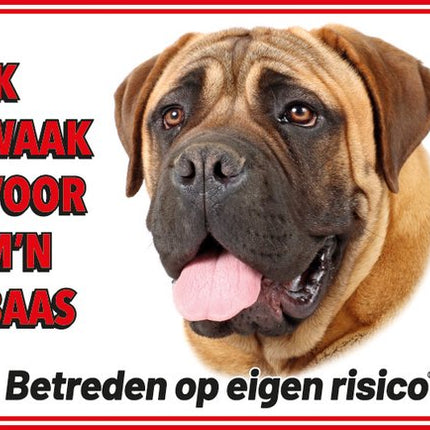 Stickerkoning Bullmastiff Blond Waakbord
