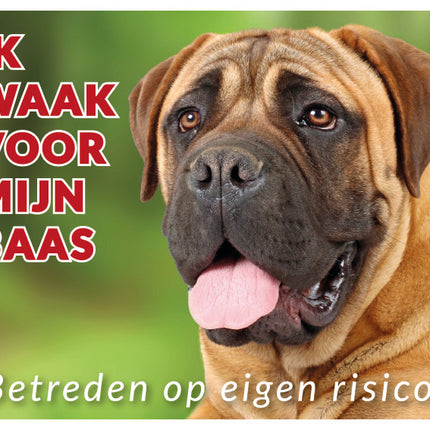 Stickerkoning Bullmastiff Blond Waakbord