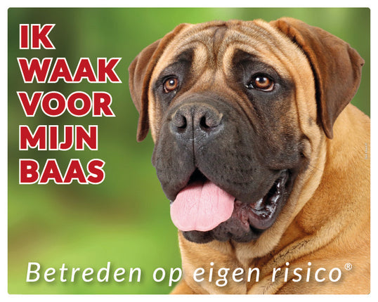 Stickerkoning Bullmastiff Blond Waakbord