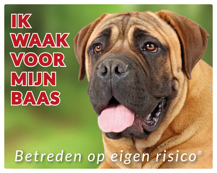 Stickerkoning Bullmastiff Blond Waakbord