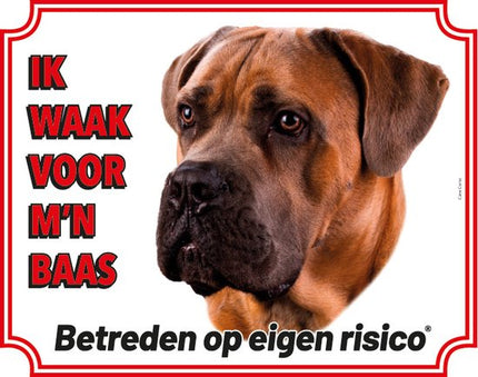 Stickerkoning Cane Corso Bruin Waakbord