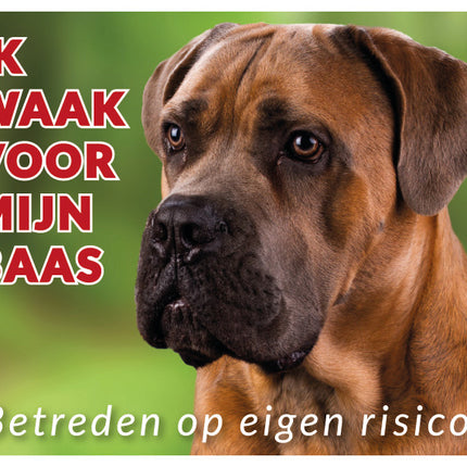 Stickerkoning Cane Corso Bruin Waakbord