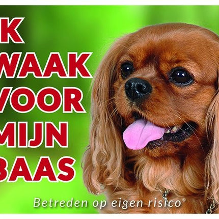 Stickerkoning Cavalier King Charles Spaniel Waakbord - Ruby