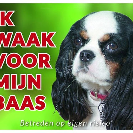 Stickerkoning Cavalier King Charles Spaniel Waakbord - Tricolour