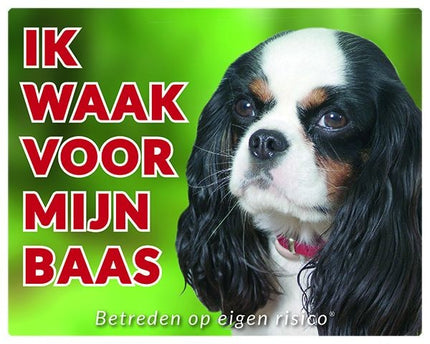 Stickerkoning Cavalier King Charles Spaniel Waakbord - Tricolour