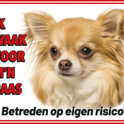 Stickerkoning Chihuahua Langhaar Blond Waakbord