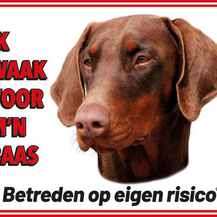 Stickerkoning Dobermann Bruin Waakbord