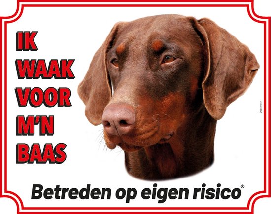 Stickerkoning Dobermann Bruin Waakbord