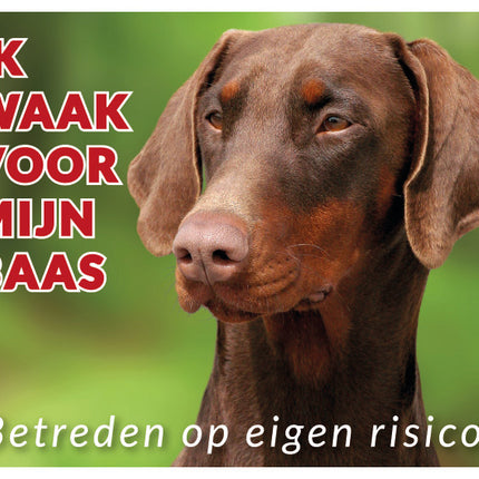 Stickerkoning Dobermann Bruin Waakbord