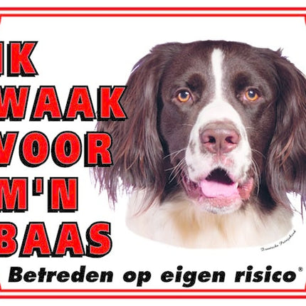 Stickerkoning Drentsche Patrijshond Waakbord - Ik waak voor mijn Baas