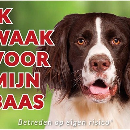 Stickerkoning Drentsche Patrijshond Waakbord - Ik waak voor mijn Baas