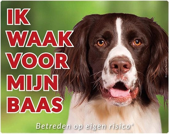 Stickerkoning Drentsche Patrijshond Waakbord - Ik waak voor mijn Baas