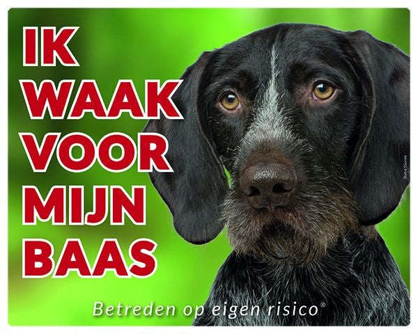 Stickerkoning Duitse Staande Waakbord - Ik waak voor mijn baas