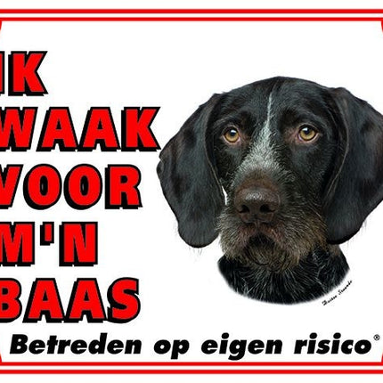 Stickerkoning Duitse Staande Waakbord - Ik waak voor mijn baas
