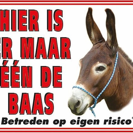 Stickerkoning Ezel Waakbord - Maar een de Baas