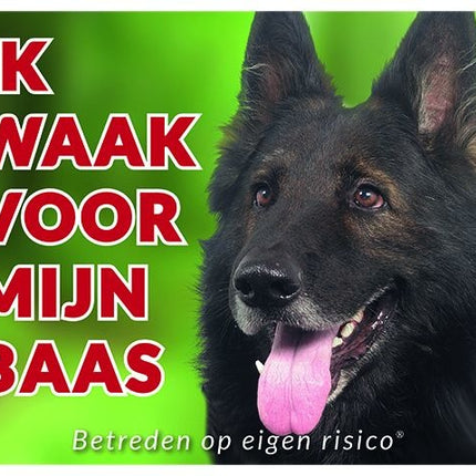 Stickerkoning Groenendaeler Waakbord - Ik waak voor mijn baas