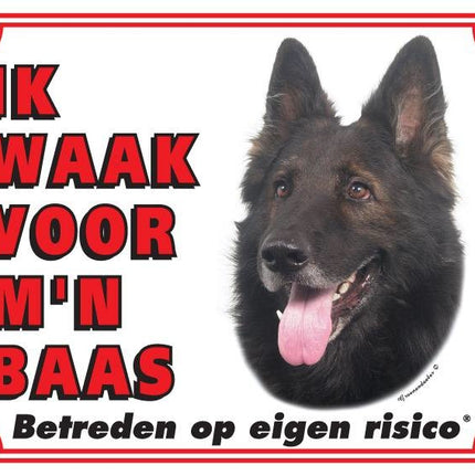 Stickerkoning Groenendaeler Waakbord - Ik waak voor mijn baas