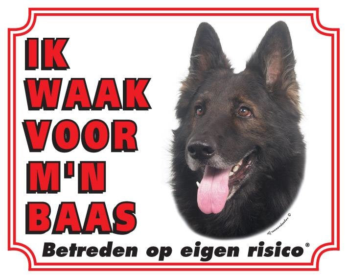 Stickerkoning Groenendaeler Waakbord - Ik waak voor mijn baas