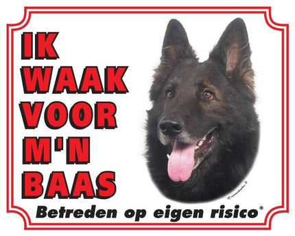 Stickerkoning Groenendaeler Waakbord - Ik waak voor mijn baas