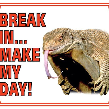 Stickerkoning Hagedis Waakbord - Break in make my day
