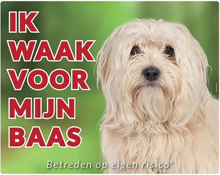 Stickerkoning Havanezer Waakbord Blond  - Ik waak voor mijn Baas