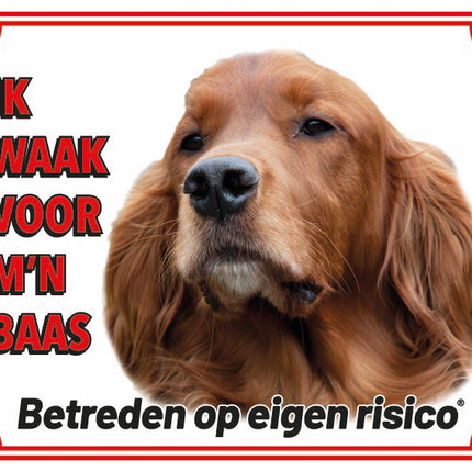 Stickerkoning Ierse Setter Waakbord