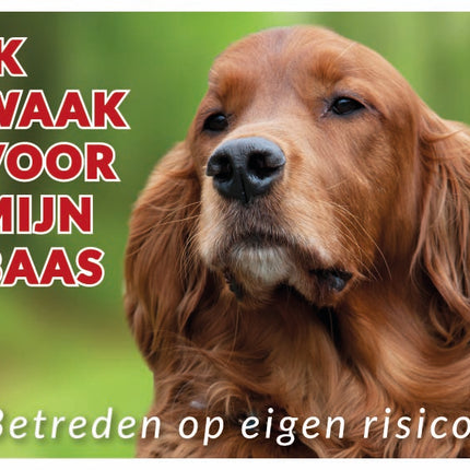 Stickerkoning Ierse Setter Waakbord