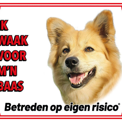 Stickerkoning IJslandse Hond Waakbord