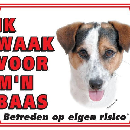 Stickerkoning Jack Russell Terrier Waakbord - Gladhaar