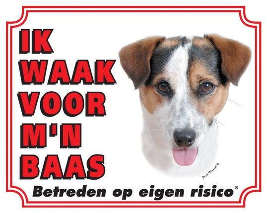 Stickerkoning Jack Russell Terrier Waakbord - Gladhaar