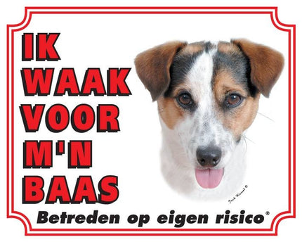 Stickerkoning Jack Russell Terrier Waakbord - Gladhaar