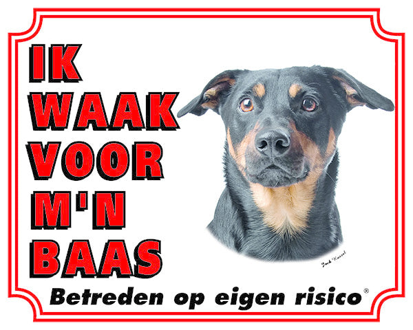 Stickerkoning Jack Russell Terrier Waakbord - Ik waak voor mijn baas