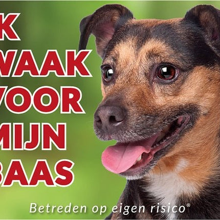 Stickerkoning Jack Russell Terrier Waakbord - Ik waak voor mijn Baas