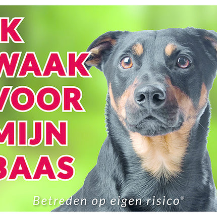 Stickerkoning Jack Russell Terrier Waakbord - Ik waak voor mijn baas