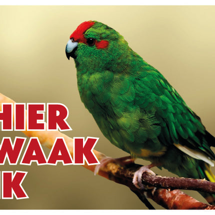 Stickerkoning Kakariki Waakbord - Hier Waak Ik