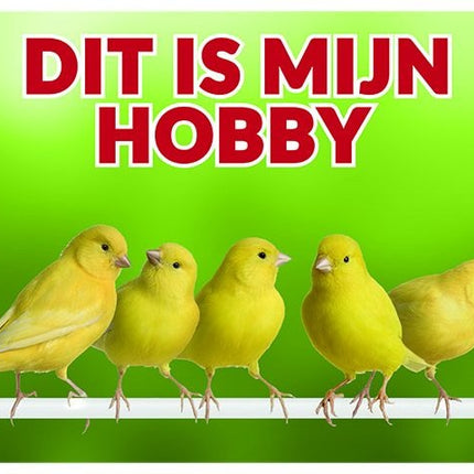 Stickerkoning Kanarie Waakbord - Dit is mijn hobby Groep