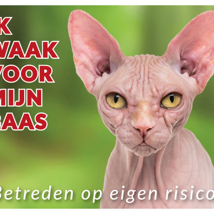 Stickerkoning Katten Sphynx Waakbord