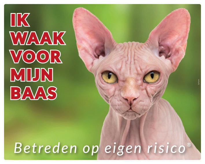 Stickerkoning Katten Sphynx Waakbord