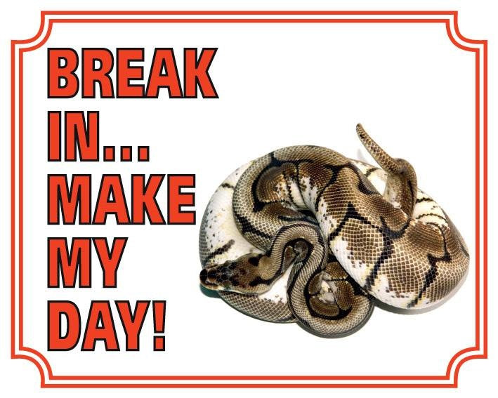 Stickerkoning Konings Python Waakbord - Break in make my Day