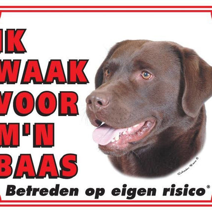 Stickerkoning Labrador Retriever Waakbord - Bruin