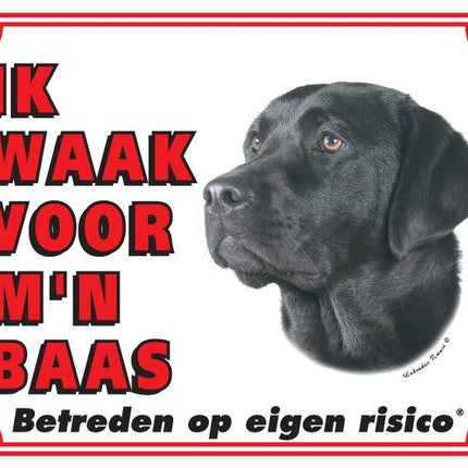 Stickerkoning Labrador Retriever Waakbord - Zwart