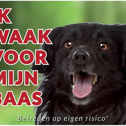 Stickerkoning Markiesje Waakbord - Ik waak voor mijn Baas