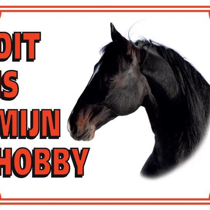 Stickerkoning Paarden Waakbord - Dit is mijn hobby Zwart