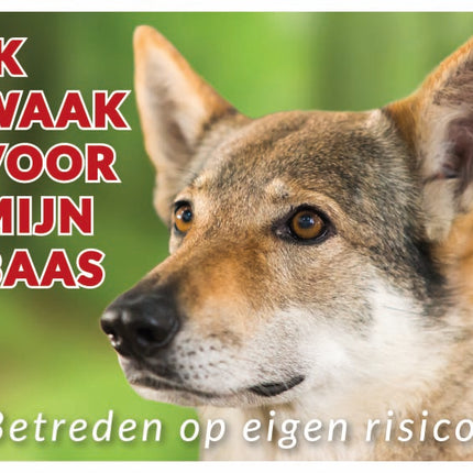 Stickerkoning Saarlose Wolfshond Waakbord
