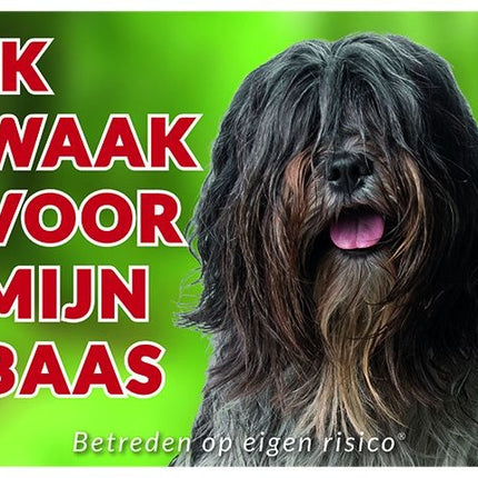 Stickerkoning Schapendoes Waakbord - Ik waak voor mijn baas